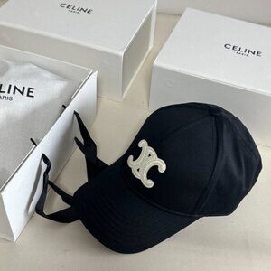 Celine Navy Cap with Cream Logo